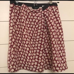 J. Crew Burgundy and Creme skirt